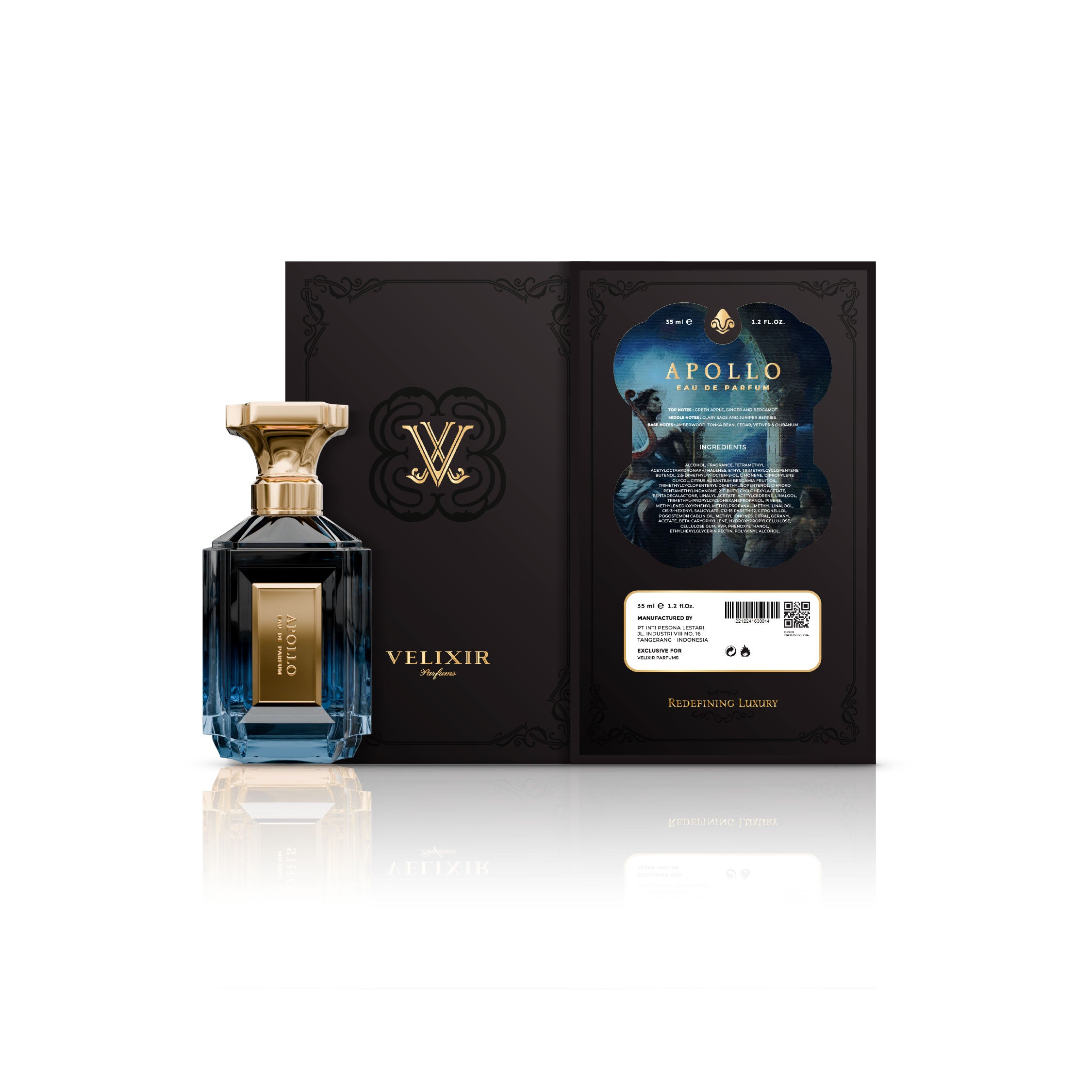 Velixir Parfums Apollo Eau de Parfum Unisex Aromatic Fresh Spicy Woody 35ml 100m - Image 4